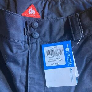 NWT Columbia Men's Med Short Black Omni-Heat Ski Pants